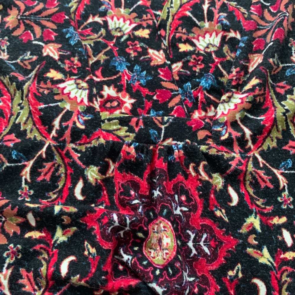 J. Jill Black & Red Floral Long Sleeve Dress- S - Picture 10 of 14